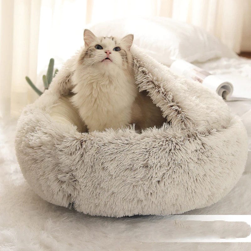 CozyNook Plush Fluffy - Dog and Cats Round Bed