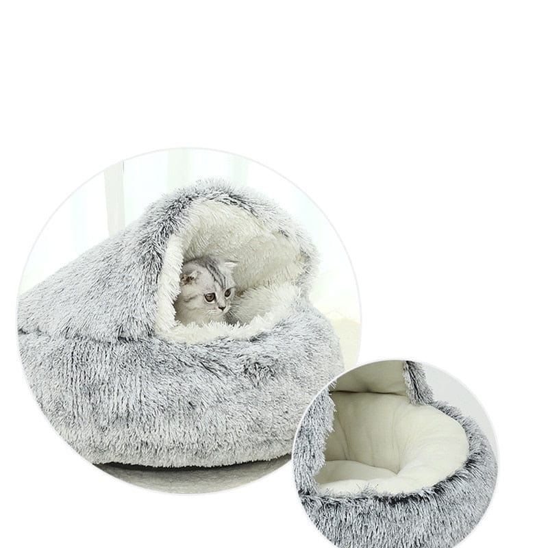 CozyNook Plush Fluffy - Dog and Cats Round Bed