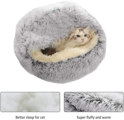 CozyNook Plush Fluffy - Dog and Cats Round Bed
